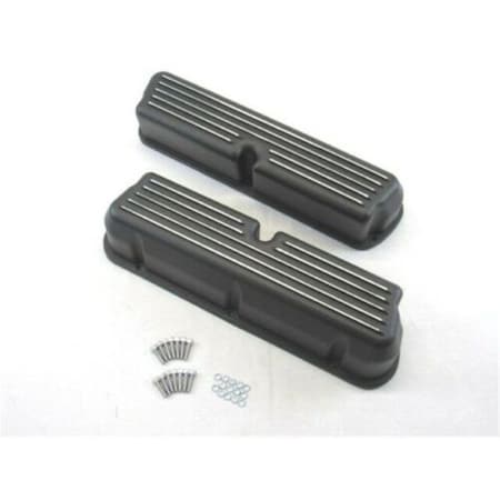 Absurdo Tall Aluminum Finned Valve Covers without Hole for 1962-1985 Ford 289-302-351W-5.0L, Black AB2205257